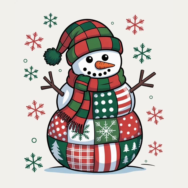 Bonhomme de neige patchwork