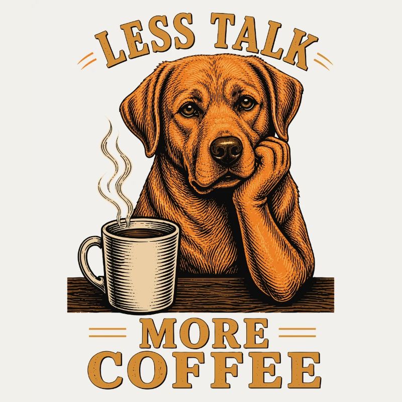 Moins de Parler Plus de Café Chemise Kaffee Labrador