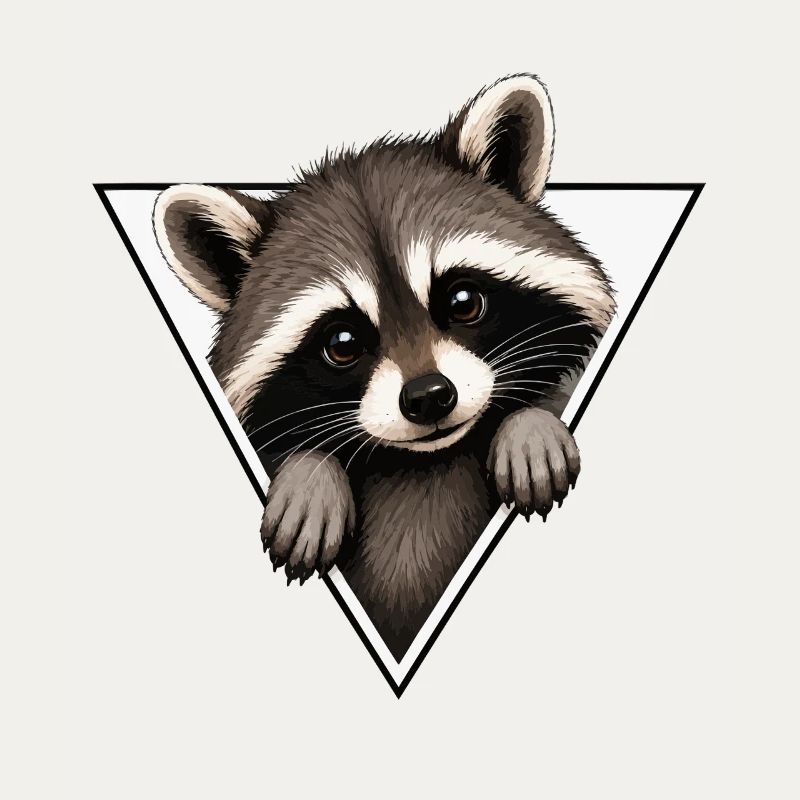 Raccoon in a triangle