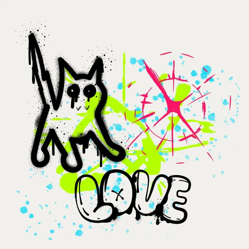 Neon Graffiti Splatter Muster