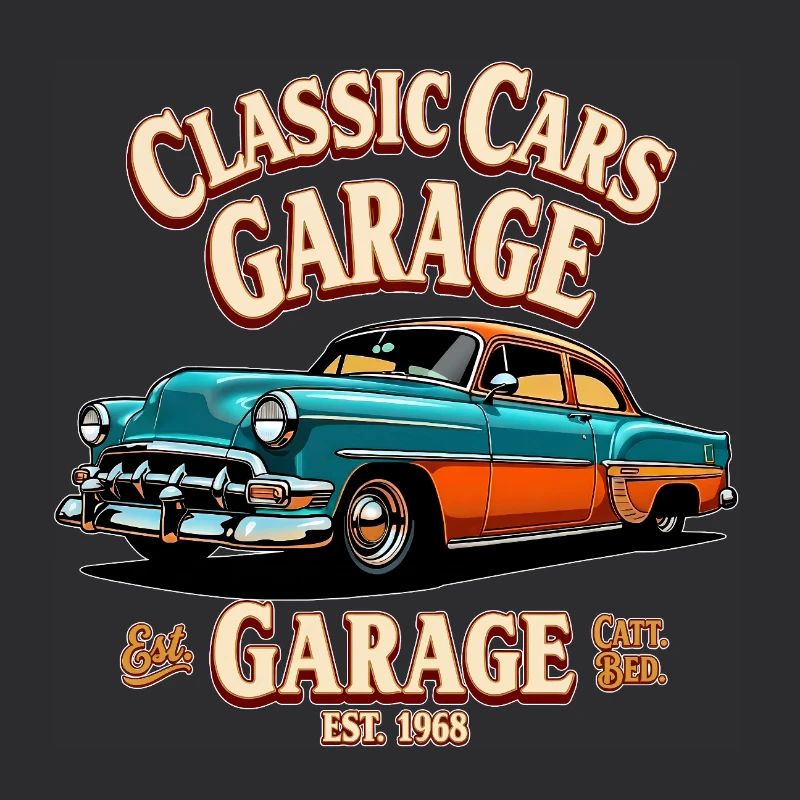 Impression de garage de voitures classiques
