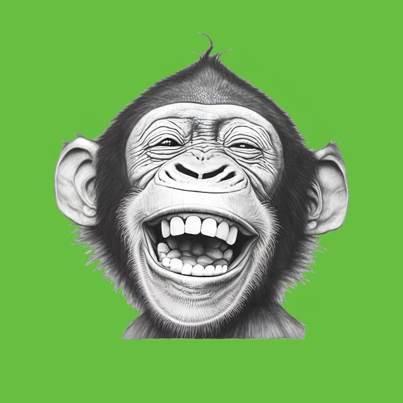 Laughing Monkey Black & White