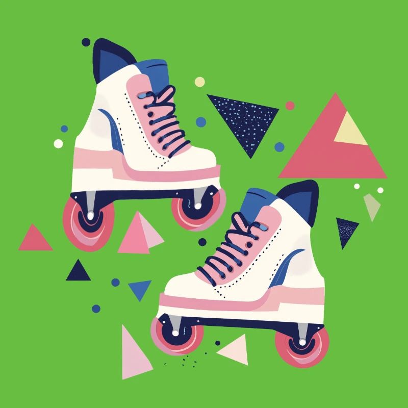 90s pattern roller skates