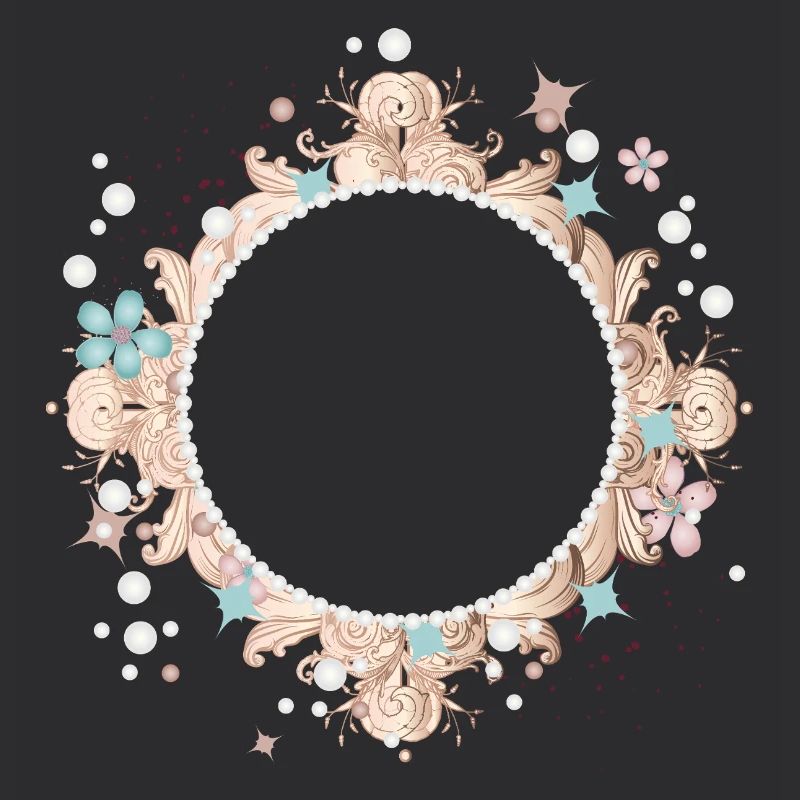 Round frame with baroque ornaments
