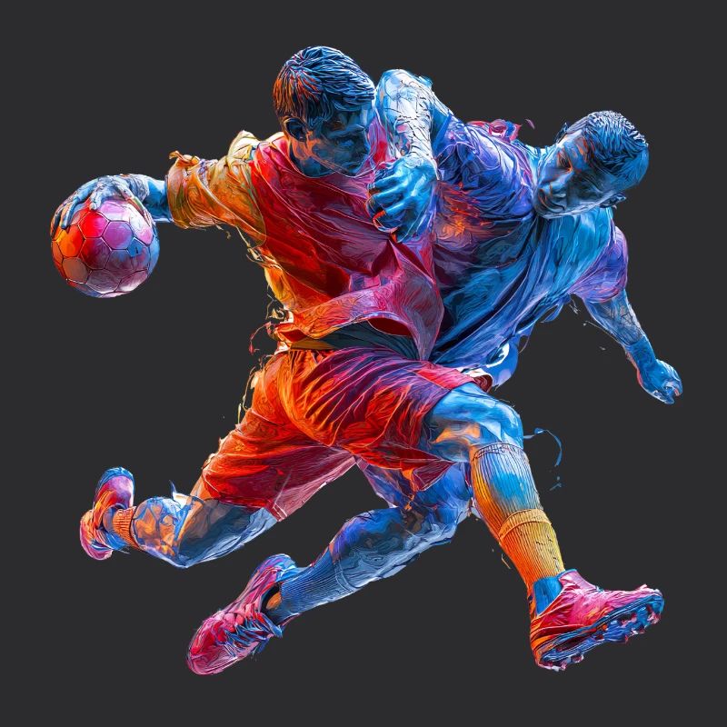 Action de handball tempête de couleurs