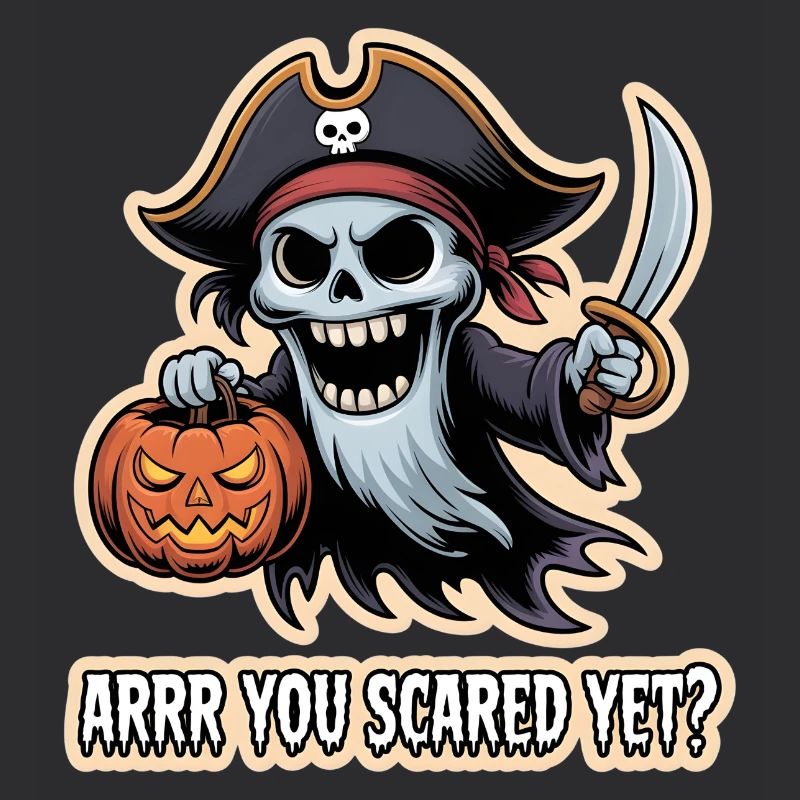 Pirate Boo – Spooky Cute Halloween Ghost sword