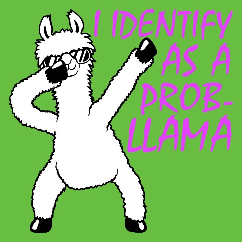 I Identify As A Probllama Cool Lama Problem Spruch