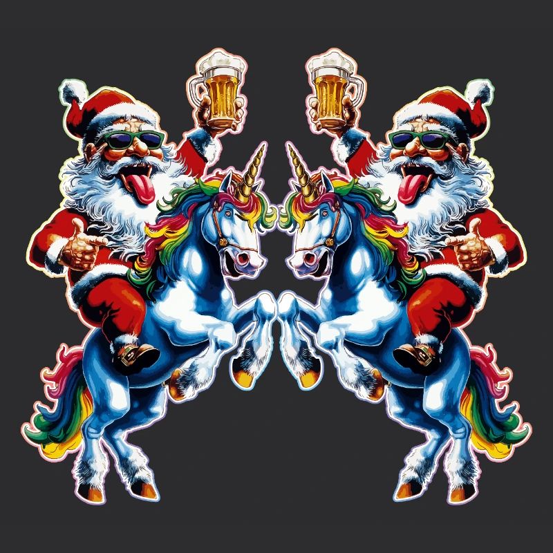 Weihnachtsmann Bier Einhorn Weihnachten