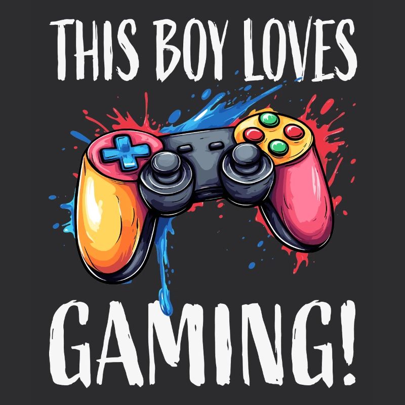 Junge liebt Gaming – bunter Controller
