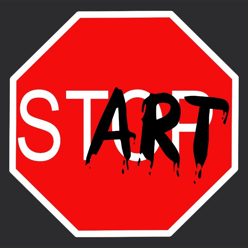 Startzeichen Graffiti Stoppschild