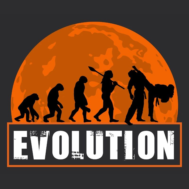 Judo Evolution Martial Arts Sunset Silhouette