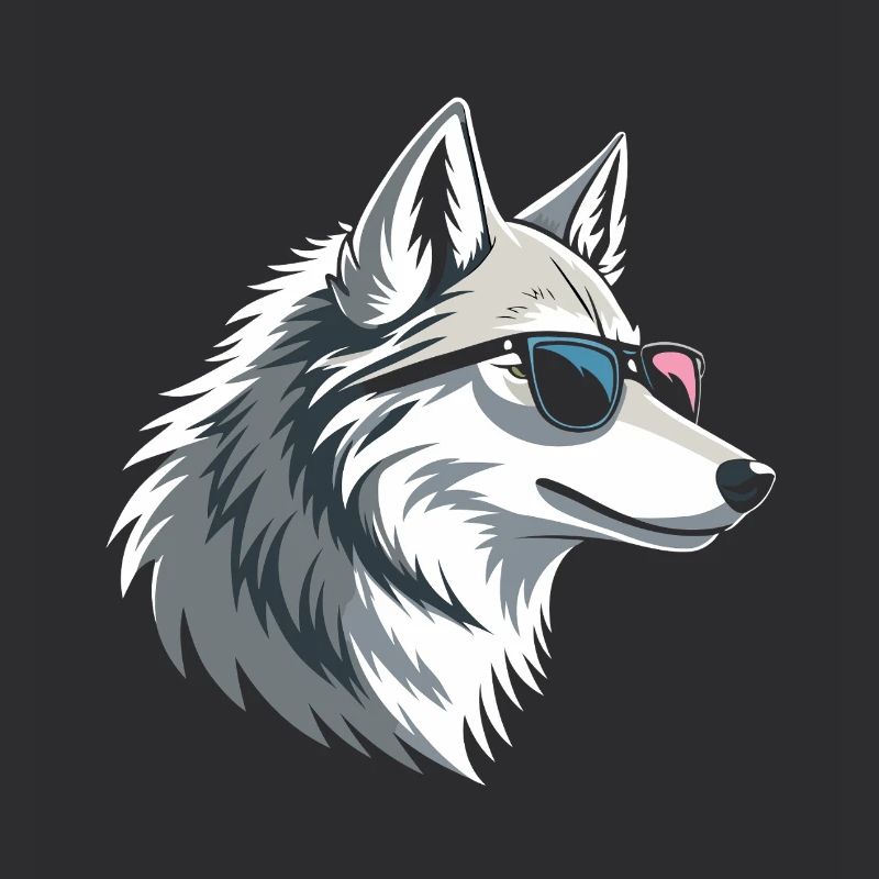 Wolf with glasses in icy style