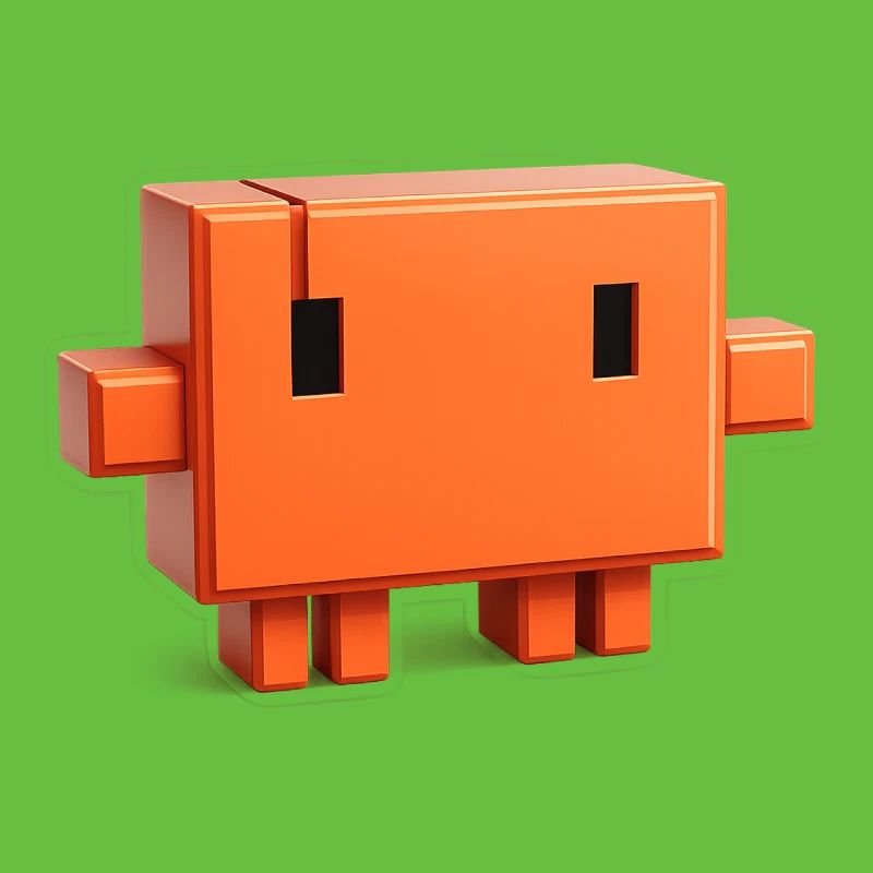 Claude Code Pixel 3D Maskottchen süßer Dev-Aufkleber