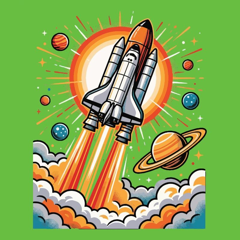 Rocket explosion in space