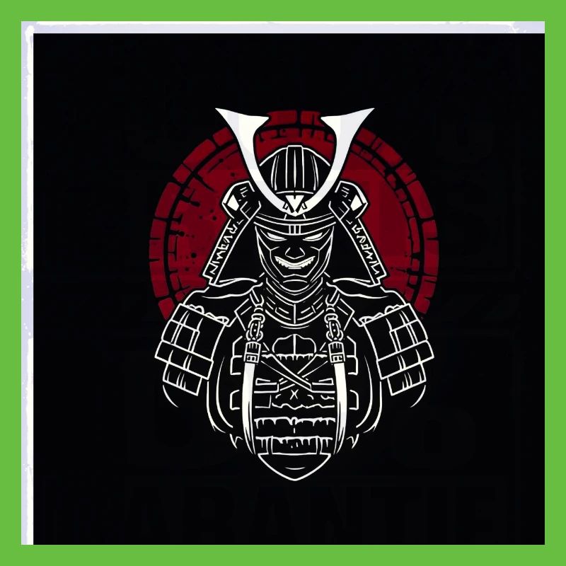 Samurai-Helm mit rotem Wappen