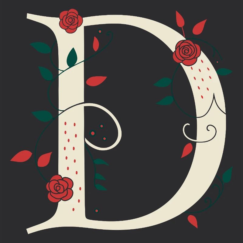Buchstabe D Monogramm Retro