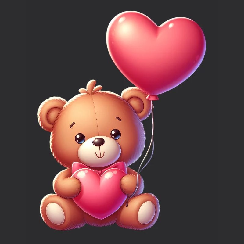 Teddybär mit Herzballon
