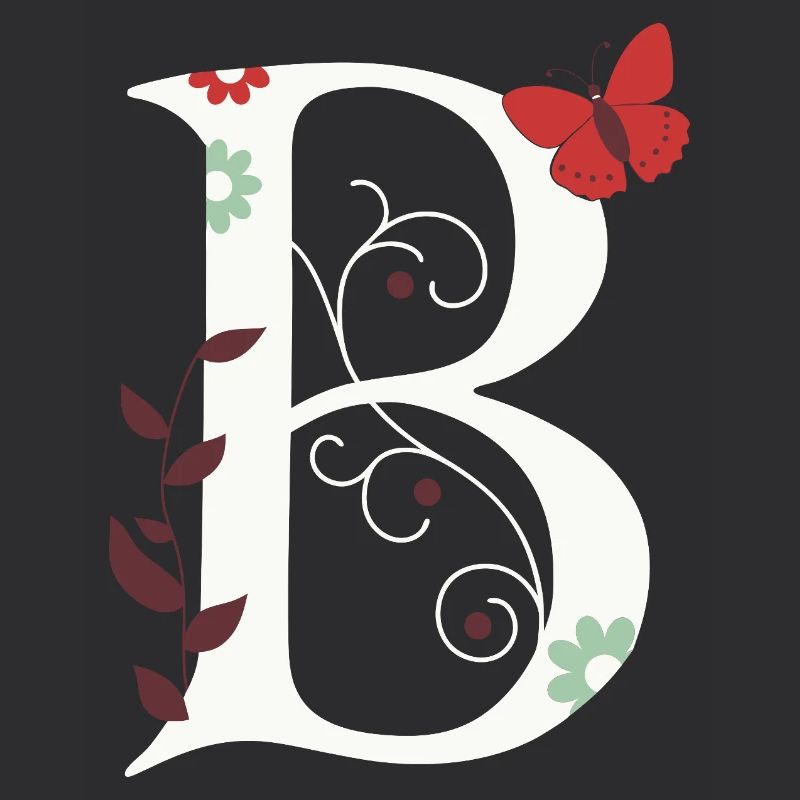 Buchstabe B Monogramm Retro