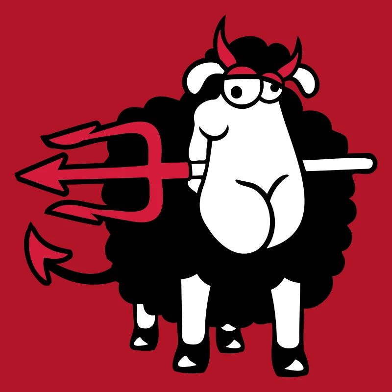 Sheep Devil Satan Hell Evil Trident Horns Cool