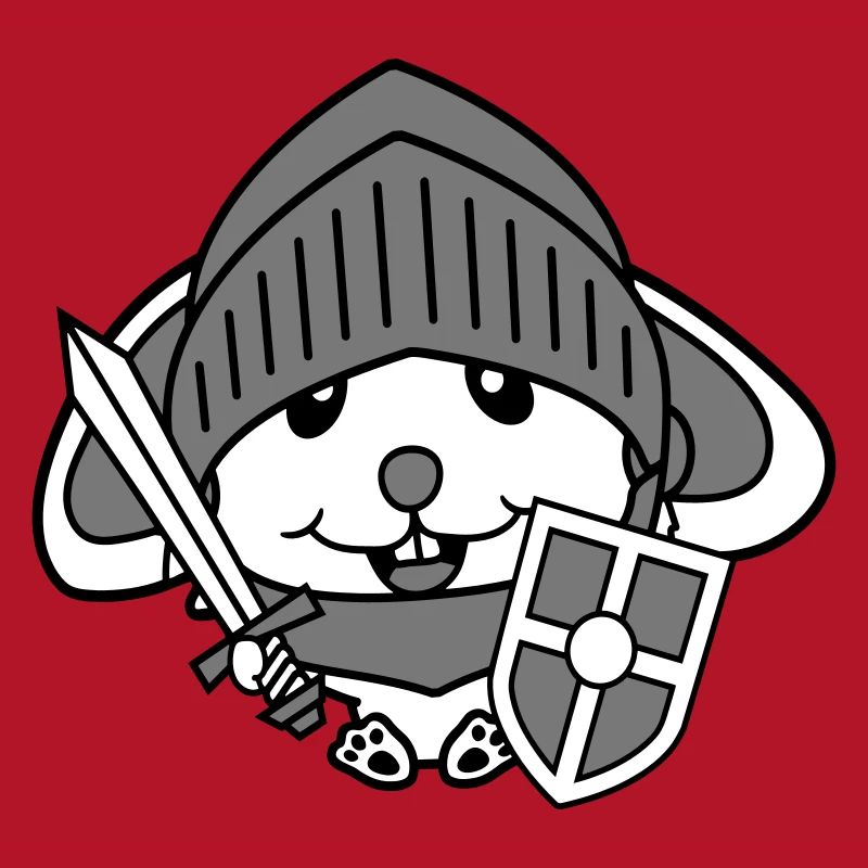 Lapin Chevalier Épée Bouclier Armure Casque Château Héros
