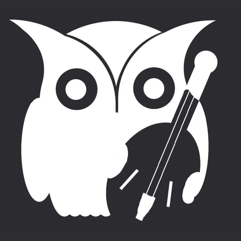 Eule mit Instrument