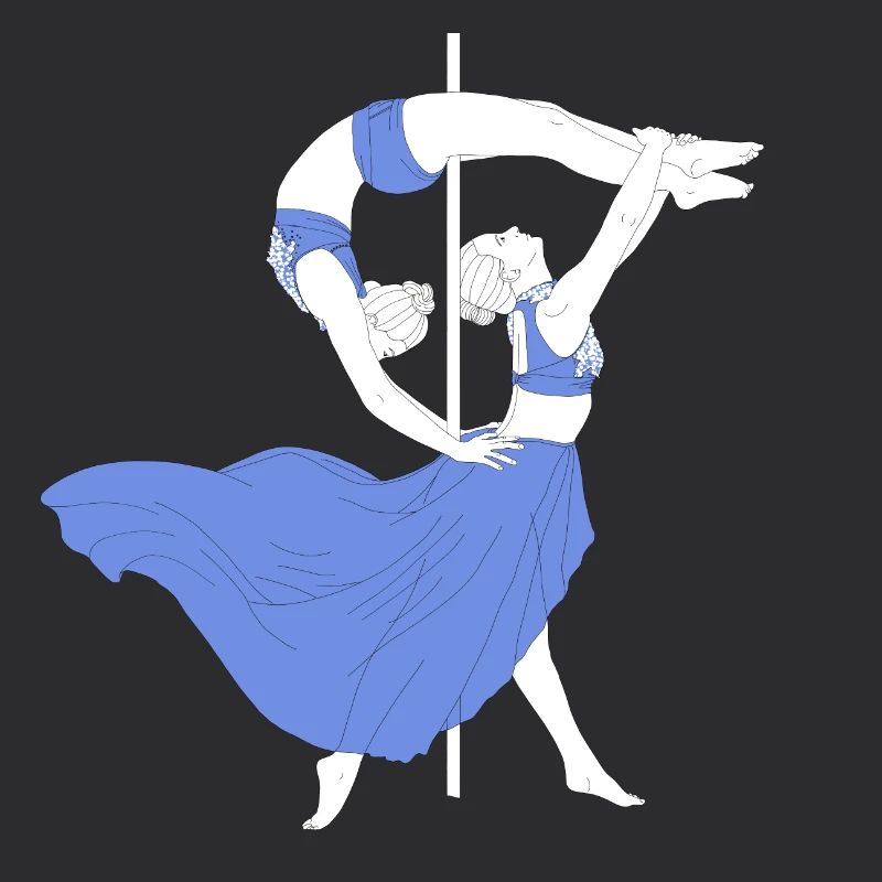 Poletanz Blau-Impression