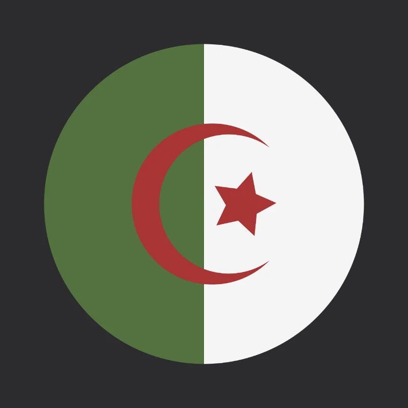 Drapeau rond d’Algérie