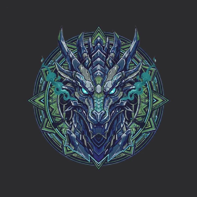 Teal Dragon - Mandala