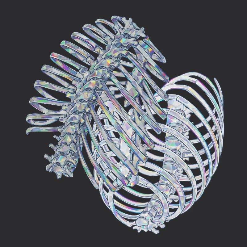 Irisierende Rippen in Spiralform