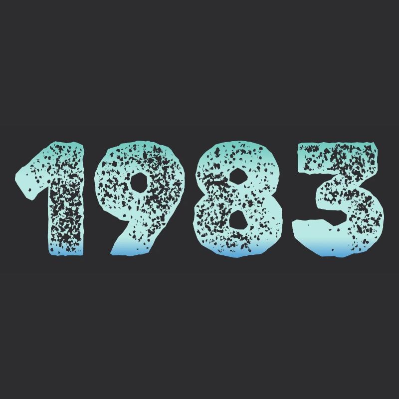 1983 Grunge Gradient Ziffern