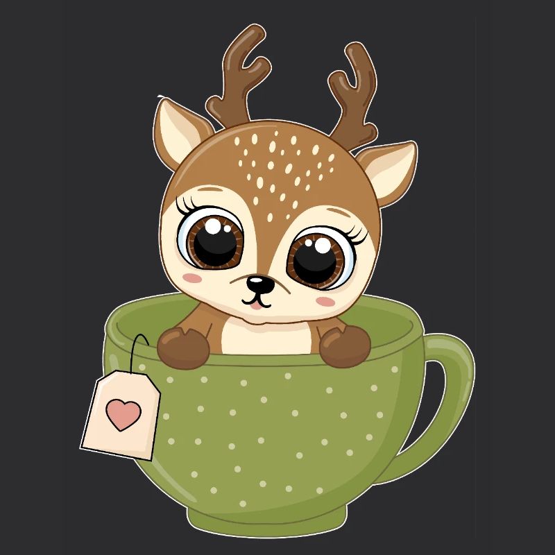 Rehkitz im Teebecher Lustig Wald Tee trinker