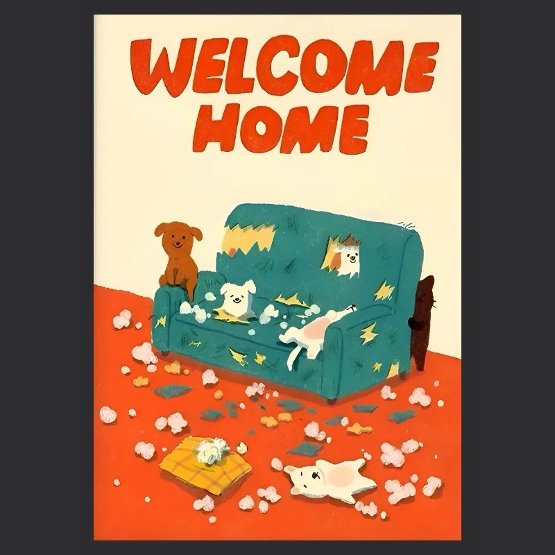 Illustration de chiens coquins mignons