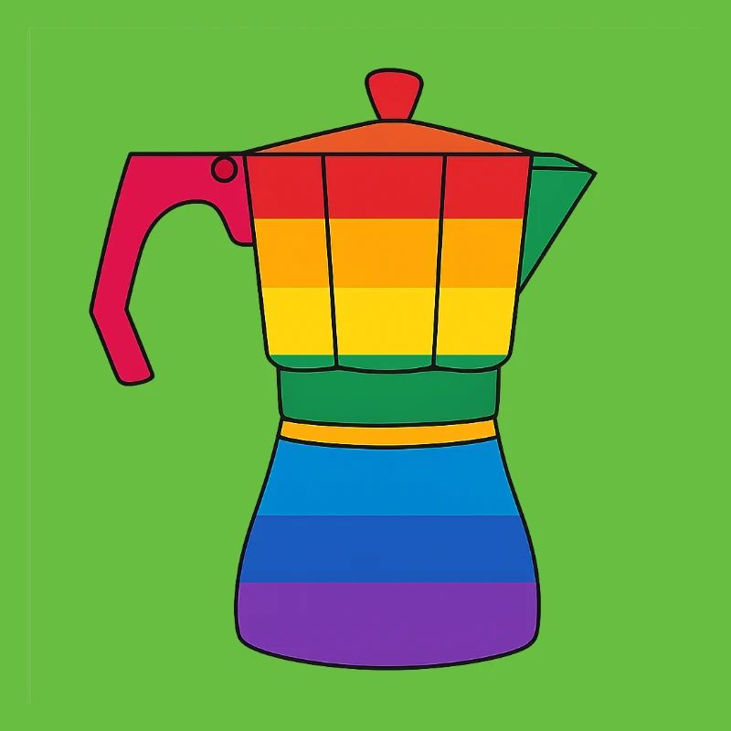 Vibrant rainbow coffee maker