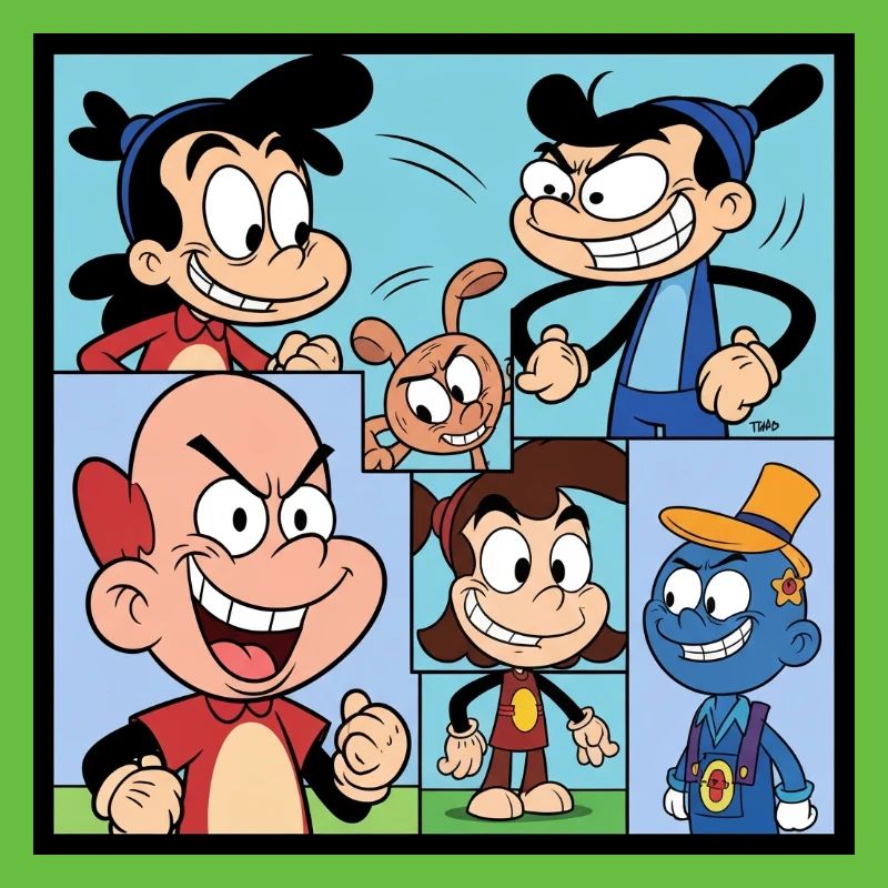 Retro Multicolor Comics Collage