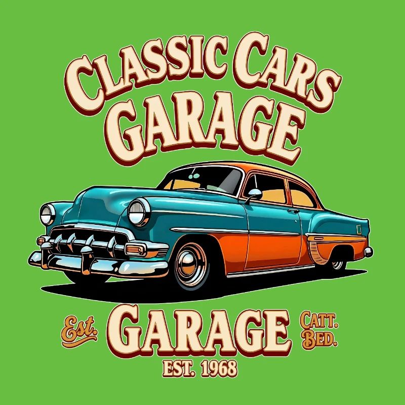 Impression de garage de voitures classiques
