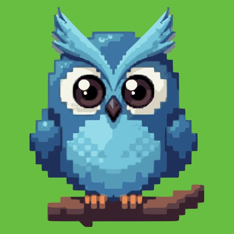 Pixel Eule – Retro 8-Bit Style