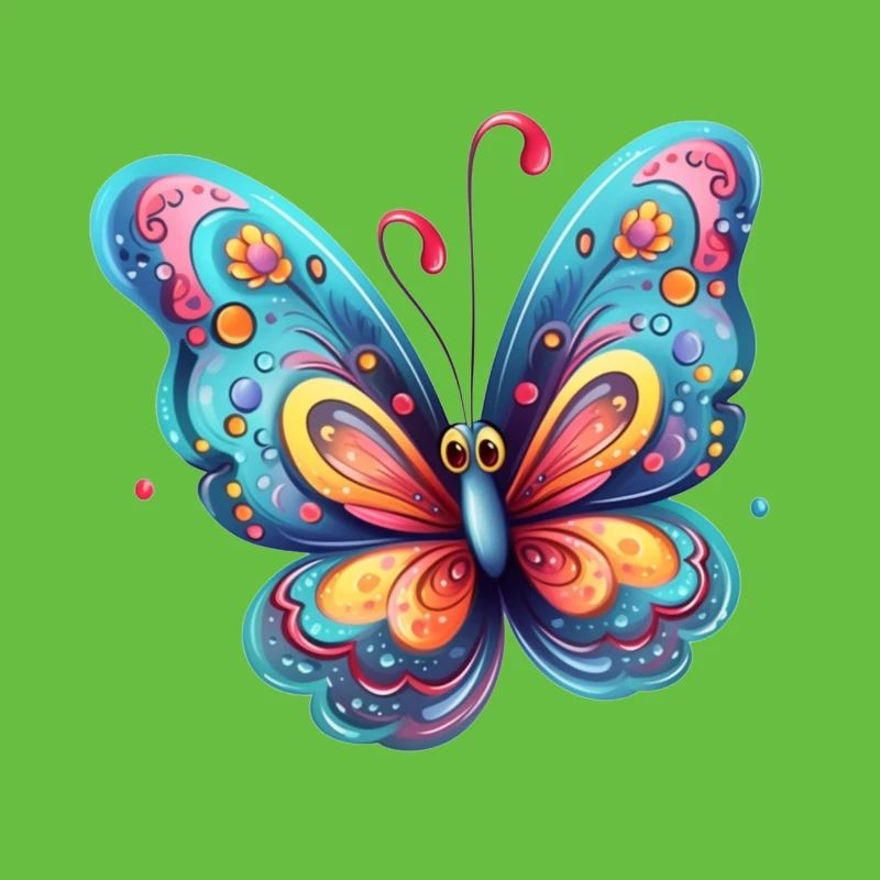 Colorful butterfly with gradient pattern