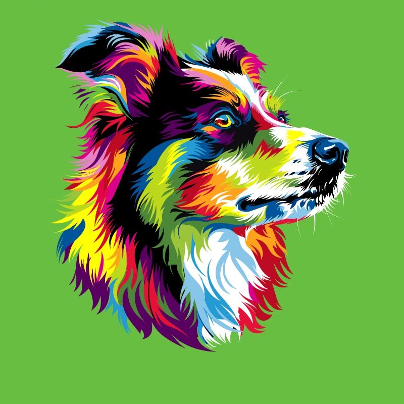 Australian Shepherd Bunte Farben Pop Art Aussie