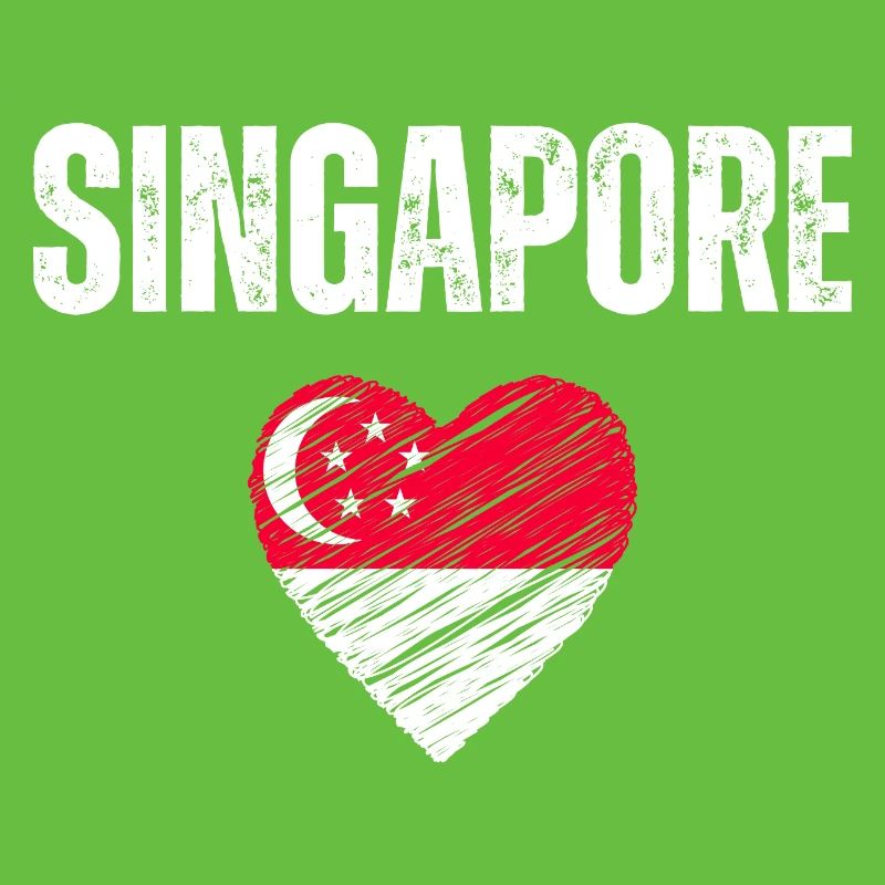 J’aime Singapour, le drapeau de Singapour
