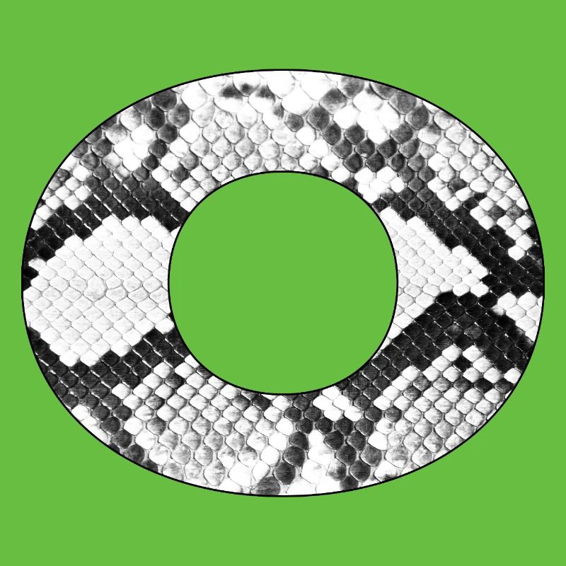 Snake Pattern Number Zero in Black and White