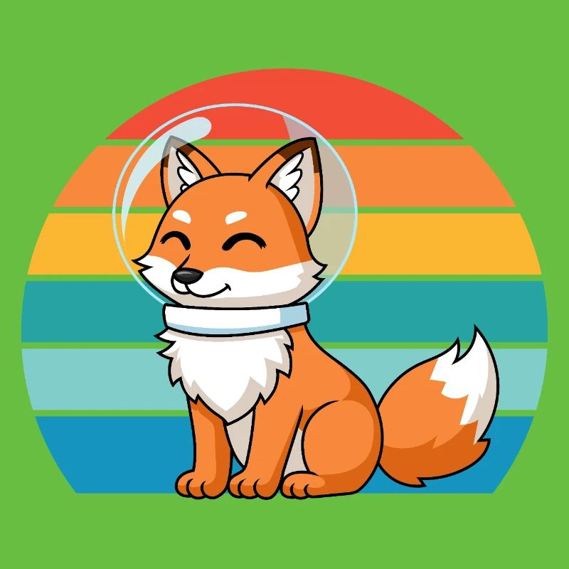 Astronauts Retro Predator Red Fox Fox Lover