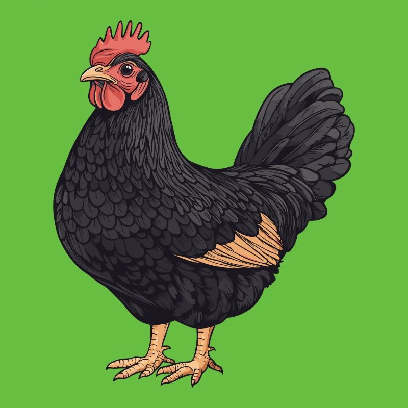 Black Rooster Illustration
