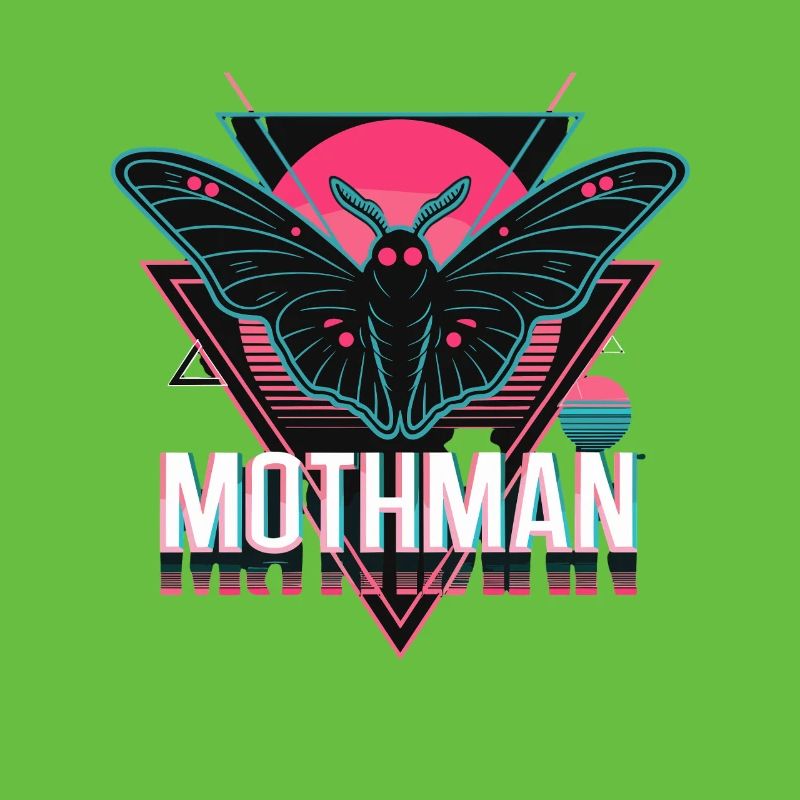 Mothman Retro Synthwave Cryptid Urban Legend 80s
