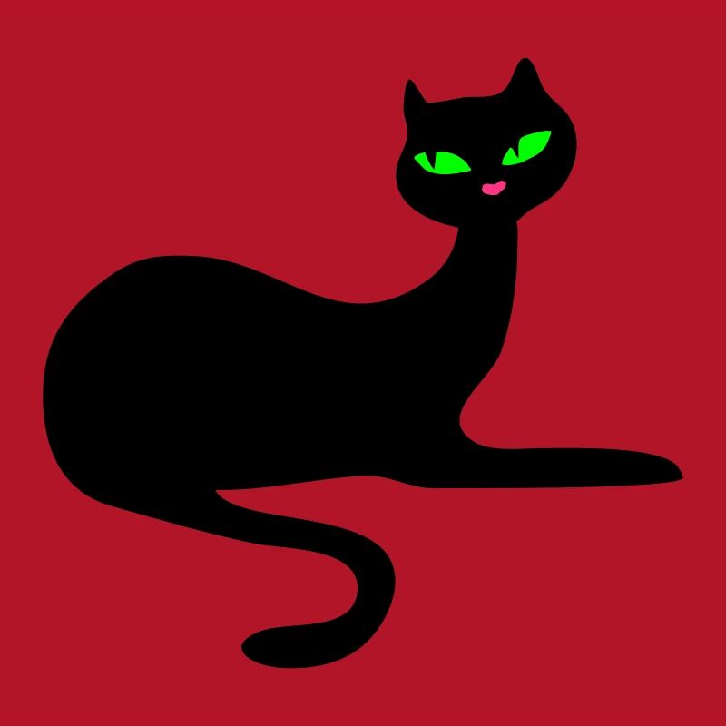 Retro chat noir élégance par Patjila
