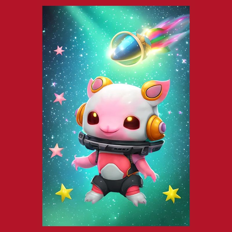 Mignon bébé Axolotl dans l’espace