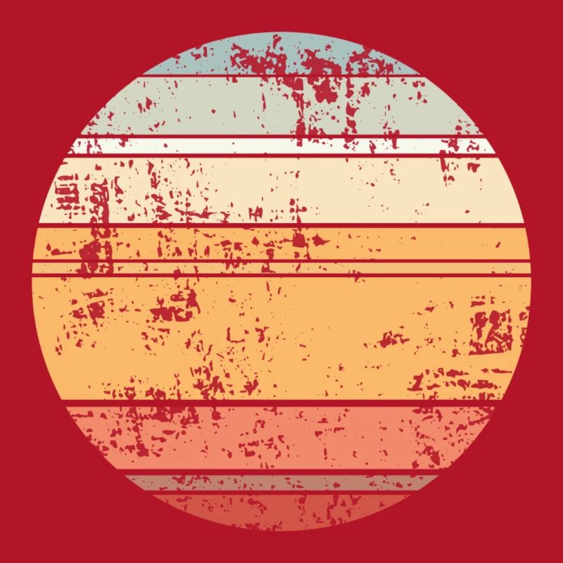 Retro Sunset Background Circle