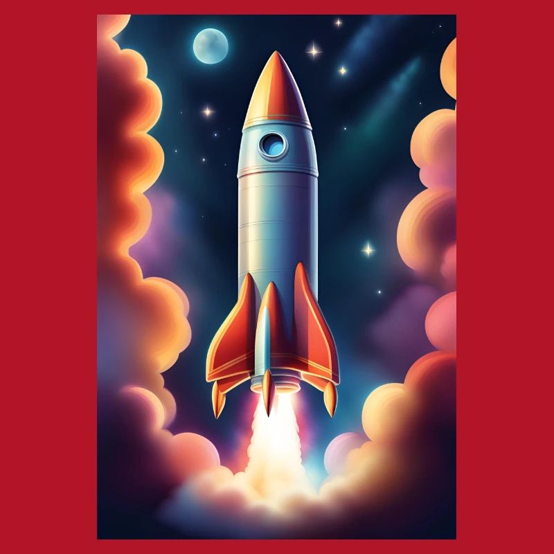 Fusée volant dans l’espace