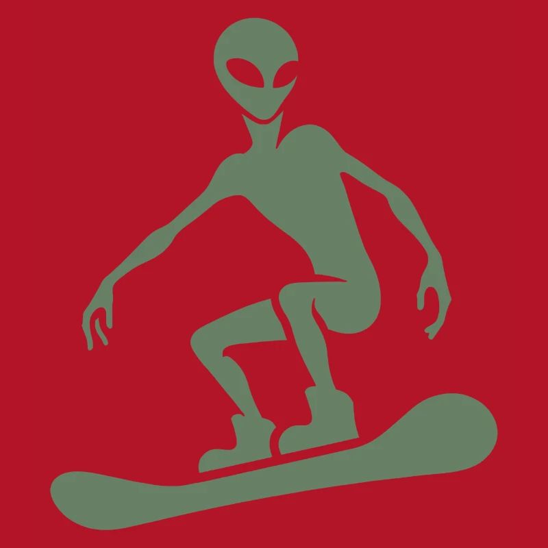Minimalist Design: Alien Snowboarder Silhoue