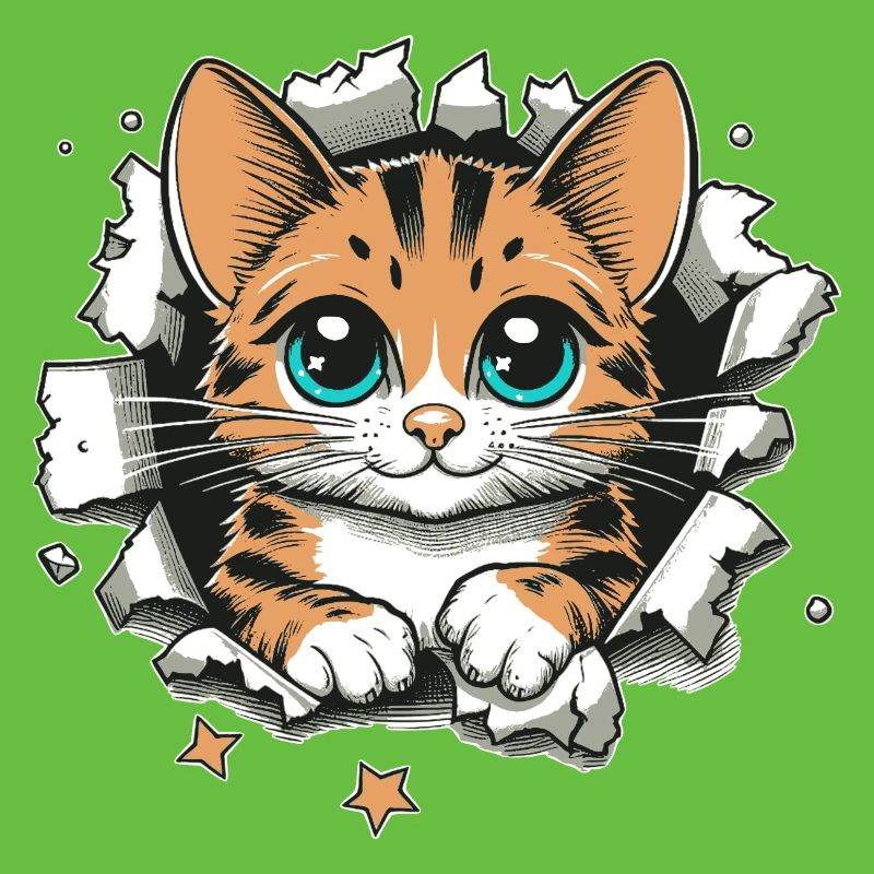 Chat mignon déchiré