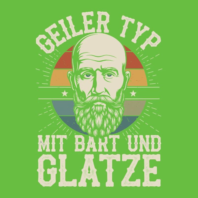 Geiler Typ Mit Bart & Glatze Glatzkopf Bartträger